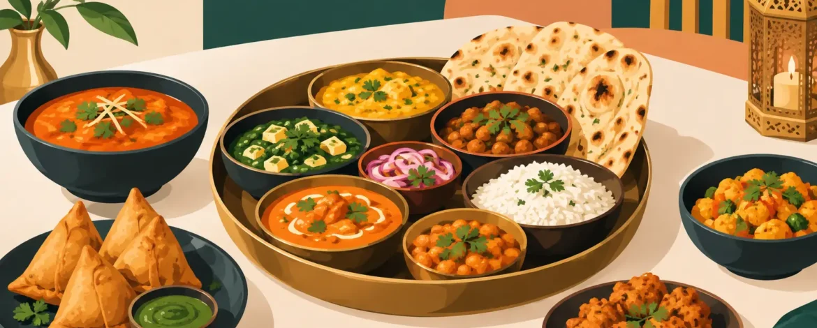 Menu dégustation indien partagé bien composé