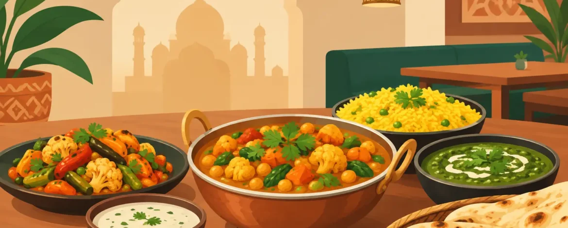 Options végétariennes en restaurant indien